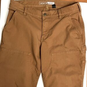Carhartt Women’s Rugged Flex Relaxed Fit Canvas Brown Double-Front Pant Size 8